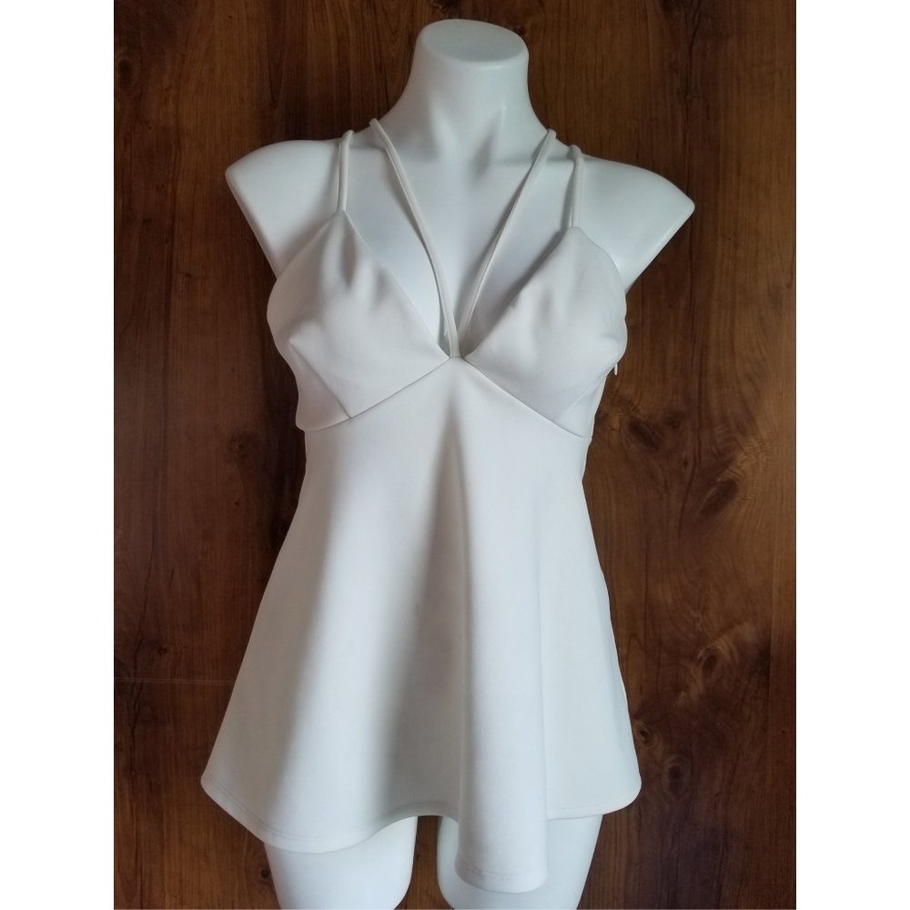 Express White Strappy Criss Cross Tank Top